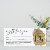 Logo met cadeaubon voor goudvogel (Staand voorkant)