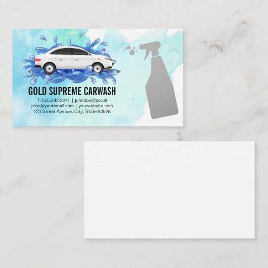 Logo met carrosserie | Spuitfles Visitekaartje (Voorkant / Achterkant)