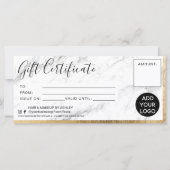 Logo met certificaat voor marmer met goudfolie (Voorkant)