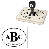 Logo met drie letters rubberstempel (Gestempeld)