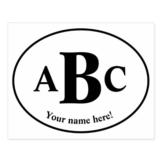 Logo met drie letters rubberstempel (Afrduk)