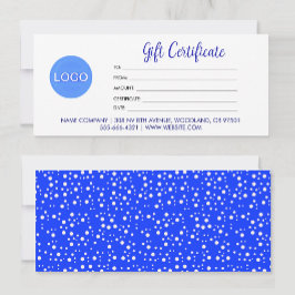 Logo met elegante schriftelijke bedrijfs-cadeaubon