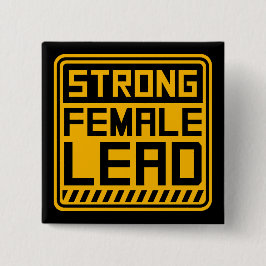Logo met feministische empowerment citaat van ster vierkante button 5,1 cm