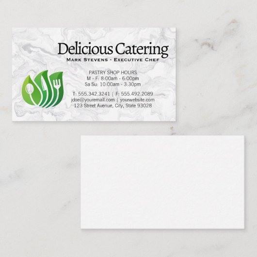 Logo met gereedschap | Marmer Visitekaartje (Voorkant / Achterkant)