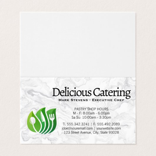 Logo met gereedschap | Marmer Visitekaartje (Buitenkant ongevouwen)