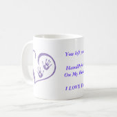 Logo met handdruk voor drinken, potloden... koffiemok (Voorkant links)