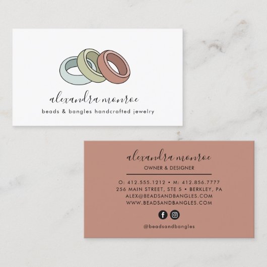 Logo met handgemaakte ringen | Joodontwerper Visitekaartje (Voorkant / Achterkant)