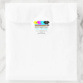 Logo met handgemaakte warmteoverdracht vinylShirt Ronde Sticker (Tas)