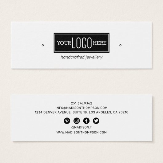 Logo met juwelenweergave mini visitekaartjes (Voorkant /achterkant)