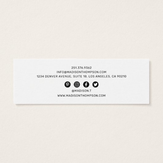 Logo met juwelenweergave mini visitekaartjes (Achterkant)