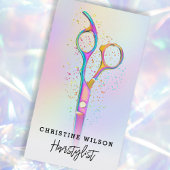 logo met kleurrijke haarschaar visitekaartje