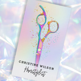 logo met kleurrijke haarschaar visitekaartje