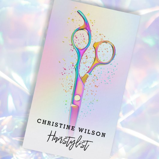 logo met kleurrijke haarschaar visitekaartje