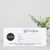 Logo met modern Script Zakelijk Cadeaubon (Staand voorkant)