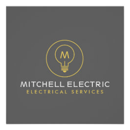 LOGO MET MONOGRAM VAN EEN GLOEILAMP VOOR ELEKTRICI PERFECT POSTER