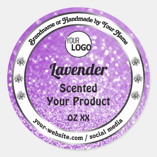 Logo met Paarse muggenzifteretiket Ronde Sticker (Voorkant)