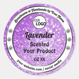 Logo met Paarse muggenzifteretiket Ronde Sticker