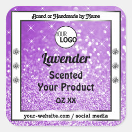 Logo met Paarse muggenzifteretiket Vierkante Sticker