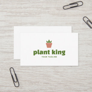 Logo met potplant Plantenwinkel of tuinmerk Visitekaartje