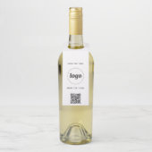 Logo met QR-code en tekst Zakelijke promotie Flessenhanger (Op fles)