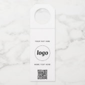 Logo met QR-code en tekst Zakelijke promotie Flessenhanger (Voorkant)
