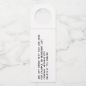 Logo met QR-code en tekst Zakelijke promotie Flessenhanger (Achterkant)