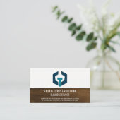 Logo met schroefdraad | Industriële houtbouw Visitekaartje (Staand voorkant)
