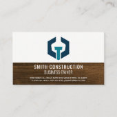 Logo met schroefdraad | Industriële houtbouw Visitekaartje (Voorkant)