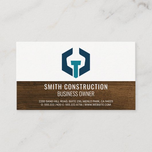 Logo met schroefdraad | Industriële houtbouw Visitekaartje (Voorkant)