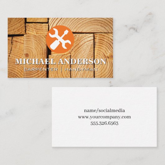 Logo met schroefschroefschroefschroefschroefschroe visitekaartje (Voorkant / Achterkant)