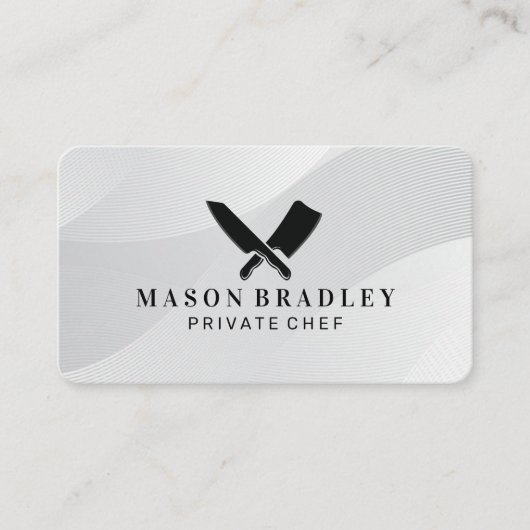 Logo met slagersmes | culinair | chef visitekaartje (Voorkant)