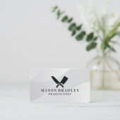 Logo met slagersmes | culinair | chef visitekaartje (Staand voorkant)