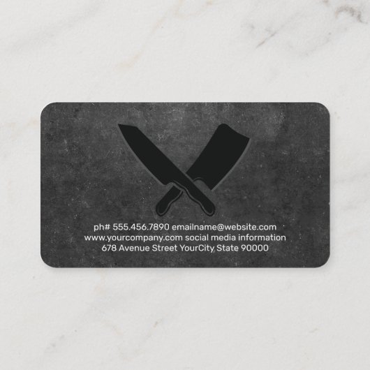 Logo met slagersmes | culinair | chef visitekaartje (Achterkant)