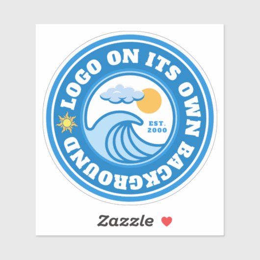 Logo met stevige achtergrond Zakelijke waterfles Sticker (Vel)