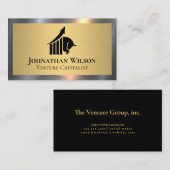 Logo met stier | Goud Zilver Metaalachtig Visitekaartje (Voorkant / Achterkant)