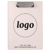 Logo met Tekst Blush Pink Business Klembord (Voorkant)