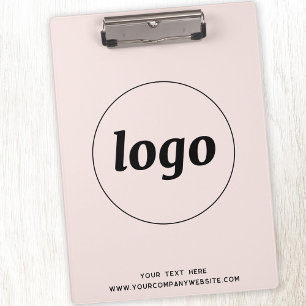 Logo met Tekst Blush Pink Business Klembord