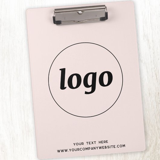 Logo met Tekst Blush Pink Business Klembord