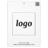 Logo met tekst en QR-code bedrijfsbranding Klembord (Achterkant)