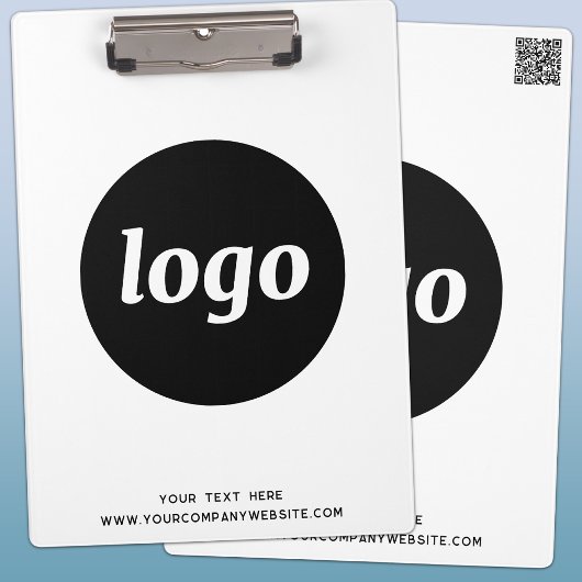Logo met tekst en QR-code bedrijfsbranding Klembord