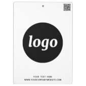 Logo met tekst en QR-code bedrijfsbranding Klembord (Achterkant)