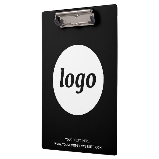 Logo met Tekst en QR Code Black Business Klembord (Links)