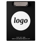 Logo met Tekst en QR Code Black Business Klembord (Voorkant)