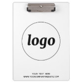 Logo met Tekst en QR Code Business Cliboard Klembord (Voorkant)