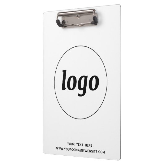 Logo met Tekst en QR Code Business Cliboard Klembord (Links)
