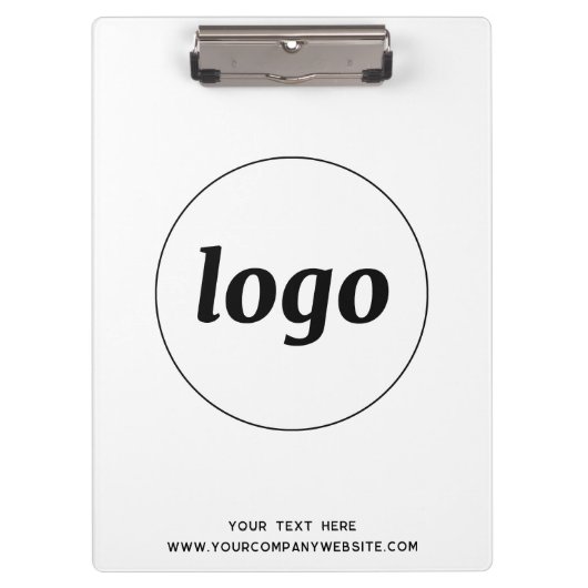 Logo met Tekst en QR Code Business Cliboard Klembord (Voorkant)