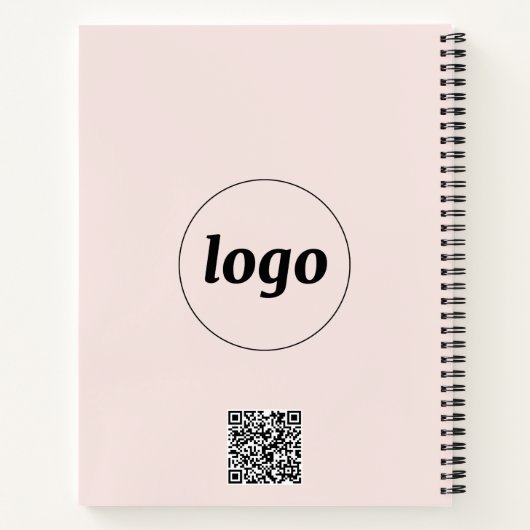 Logo met Tekst en QR Code Promotiezaken Notitieboek (Achterkant)