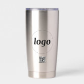 Logo met Tekst en QR Code Zakelijke Promotie Geïsoleerde Drinkbeker (Achterkant)