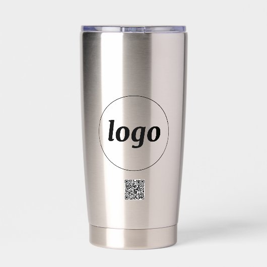 Logo met Tekst en QR Code Zakelijke Promotie Geïsoleerde Drinkbeker (Achterkant)