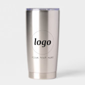 Logo met Tekst en QR Code Zakelijke Promotie Geïsoleerde Drinkbeker (Voorkant)